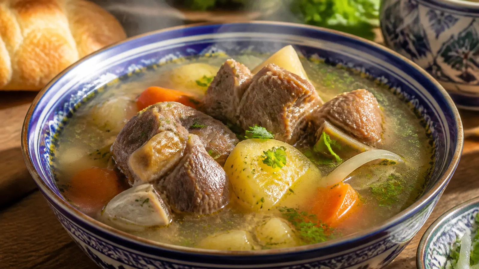 Узбекская шурпа из баранины с картофелем